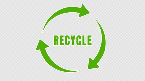 Green Recycle-shape with a circular arrow rotating in a loop Stock Footage 341502227
