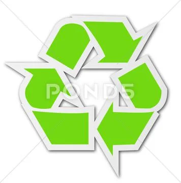 Green recycle sticker Stock Illustration