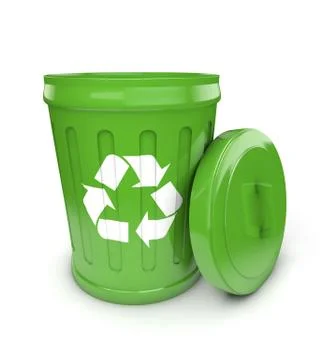 Green recycling bin Illustrazione stock