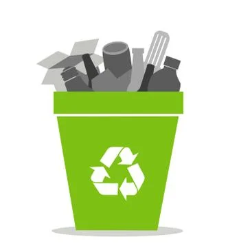 Green recycling bin Stock Illustration