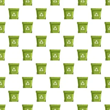 Green recycling bins with symbol pattern for sustainability Stock Illustration