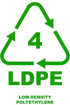 Green recycling code icon for type 4 plastic, LDP, with recycling symbol. Stockillustratie