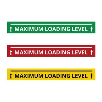 Green, red and yellow maximum loading level signs isolated Stock Illustration
