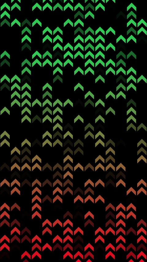 Green red arrows move up motion on black vertical background Stock Footage 345330342