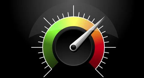 Green to red color indicator, high energy, fuel, gas or petrol risk sensor .. Stock Illustration