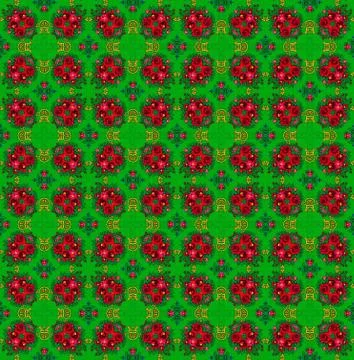 Green-red ethnic pattern. Stock Photos