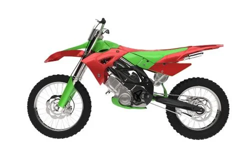 Green Red Motorcycle Stock Illustration