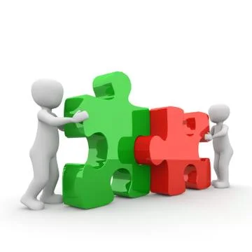 Green red puzzle Stock Illustration