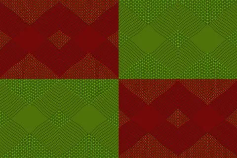 Green red ribbon card pattern christmas holiday gift wrapping paper Illustrazione stock