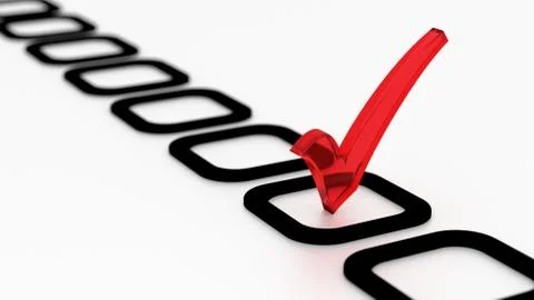 Green red tickmark on a checklist isolated on white Stock Illustration