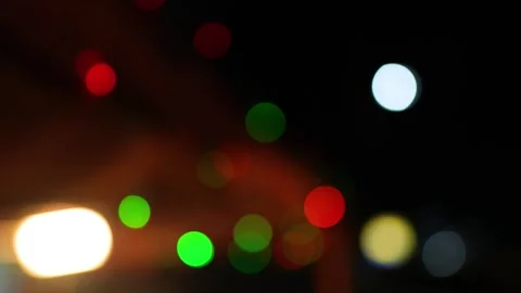Green red yellow light bokeh blur background Stock Footage 293516477
