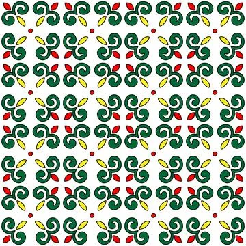 A green red yellow Vector seamless pattern of black hand-drawn abstract sha.. Ilustración de archivo