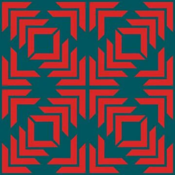 Green red zig zag aztec pattern Stock Illustration