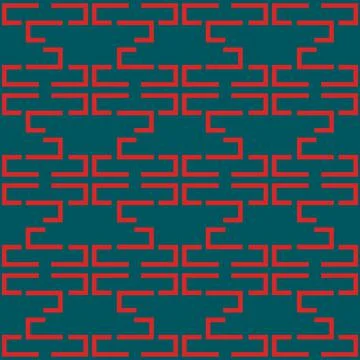 Green red zig zag aztec pattern Illustrazione stock