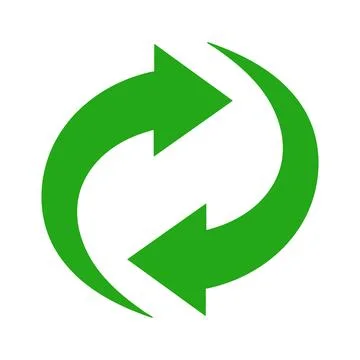 Green refresh and rotation arrow vector icon Stock Illustration
