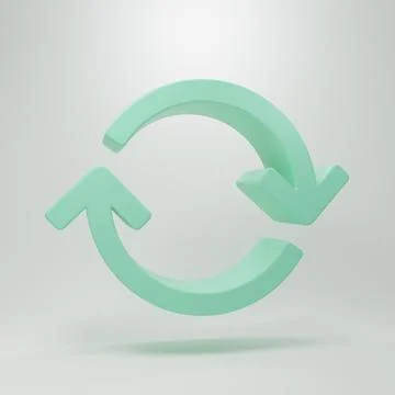 Green Refresh icon isolated on grey background. Reload symbol. Rotation arr.. Illustrazione stock
