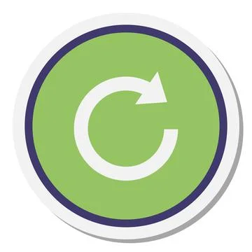 Green refresh icon vector button Illustrazione stock