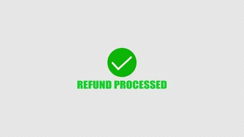 Green refund processed check animation for payment confirmation Stock Footage 335895154