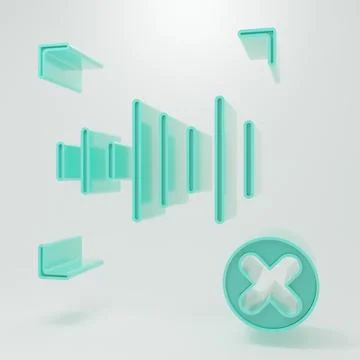 Green Rejection voice recognition icon isolated on grey background. Voice b.. Stock Illustration