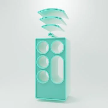 Green Remote control icon isolated on grey background. Minimalism concept. .. Illustration