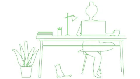 Green remote work white Stock Footage 269123847