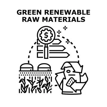 Green renewable raw materials sourcing and circular economy concept Stock Illustration