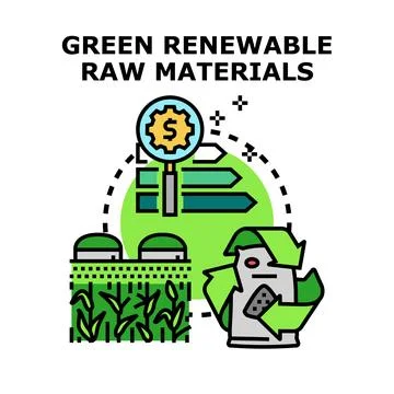 Green renewable raw materials sourcing and circular economy concept Stock Illustration