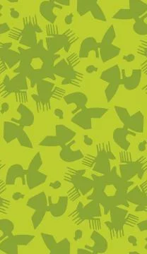 Green Repeating Abstract Heads Stock Illustration
