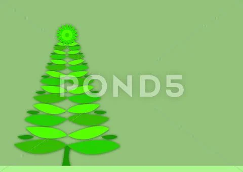 Green retro christmas tree background Stock Illustration