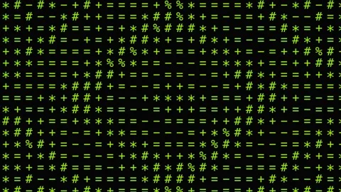 Green Retro Digital Matrix Code Hacking Symbols Background Stock Footage 341578005