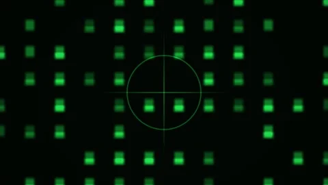 Green Retro Grid Target VJ Seamless Loop Stock Footage 340522088