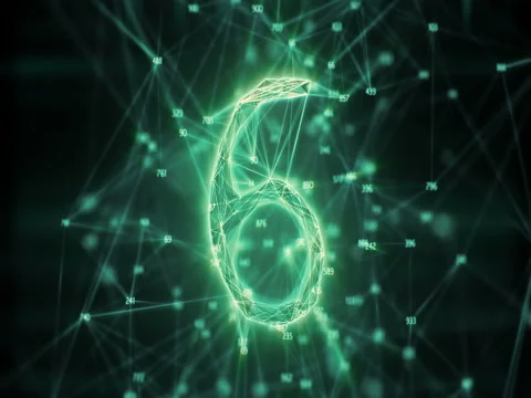 Green Retro Random Digits Plexus Countdown - Abstract Motion 4k Stock Footage 82708399