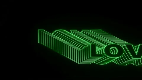 Green Retro Stylized LOVE Animated Text. Perfect for Valentine's day Stock Footage 230125536