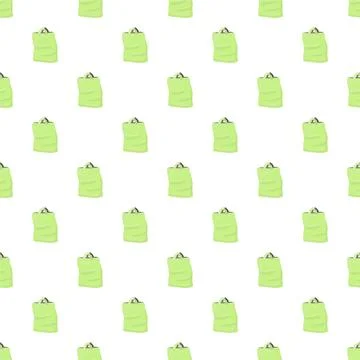 Green reusable shopping bags repeating pattern illustration Stock Illustration