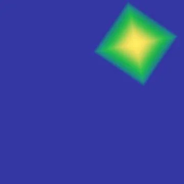 Green rhombus on blue background Stock Illustration