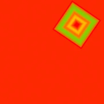 Green rhombus on red background Stock Illustration