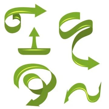 Green ribbins Stock Illustration