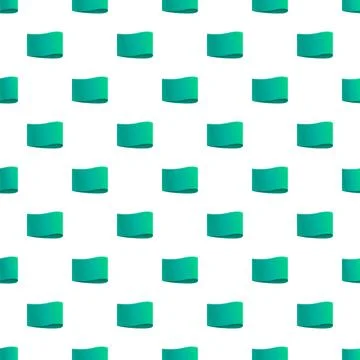 Green ribbon banner pattern creating continuous background イラスト素材