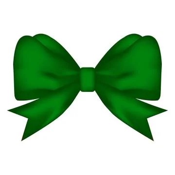 Green Ribbon Bow With Gradient Mesh Stock Illustration