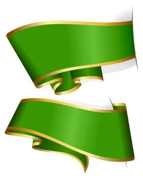 Green ribbon collection Stock Illustration