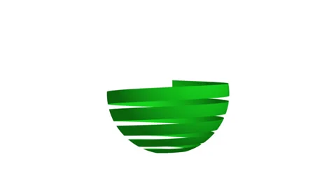 Green Ribbon Earth Rotating Stock Footage 37246169