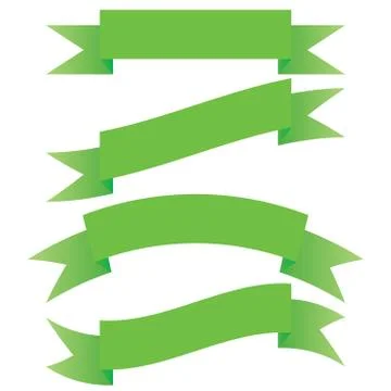 Green ribbon set. Stock Illustration