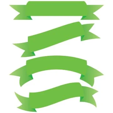 Green ribbon set. Stock Illustration