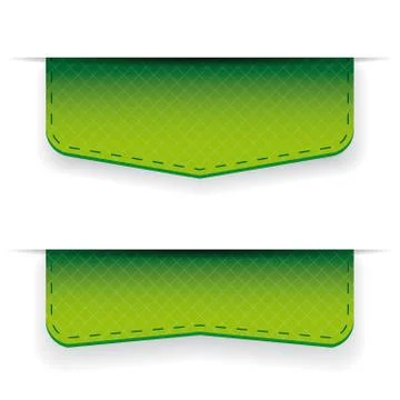 Green ribbon set vector Stock Illustration