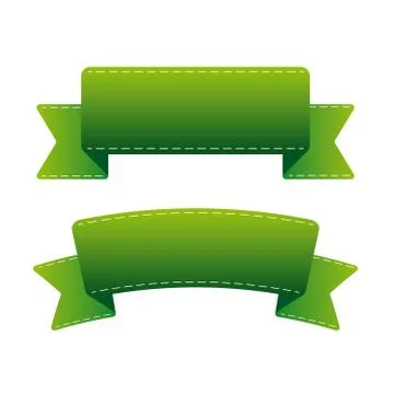 Green Ribbon set vector Stock Illustration