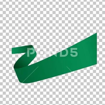 Green Ribbon on transparent background PSD 템플릿
