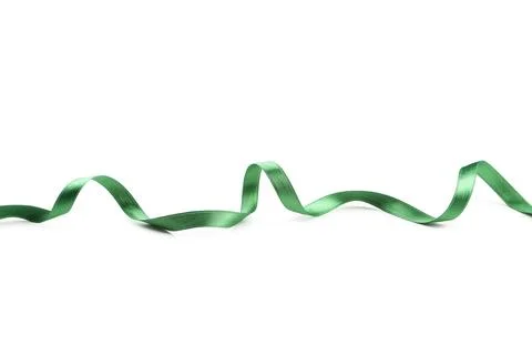 Green ribbon on white background Stock Photos