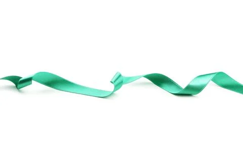 Green ribbon on white background Stock Photos