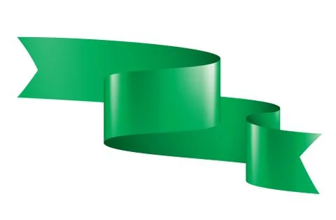 Green ribbon on white background. Vector illustration Stock Illustration