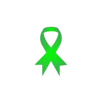 The green ribbon on white background. Vector illustration. Stock Illustration